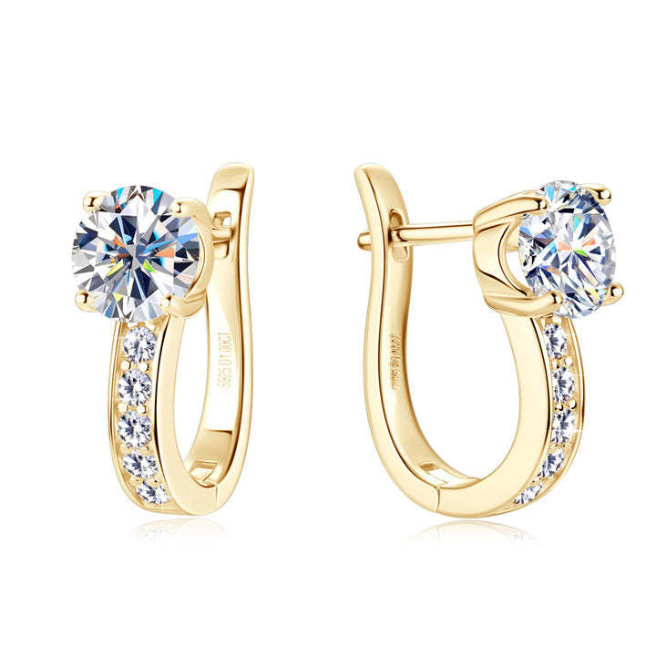 Boucles d'oreilles lobe en moissanite - Nimue