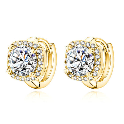 Boucles d'oreilles plaquées or avec cristal taillé en brillant - Diletta