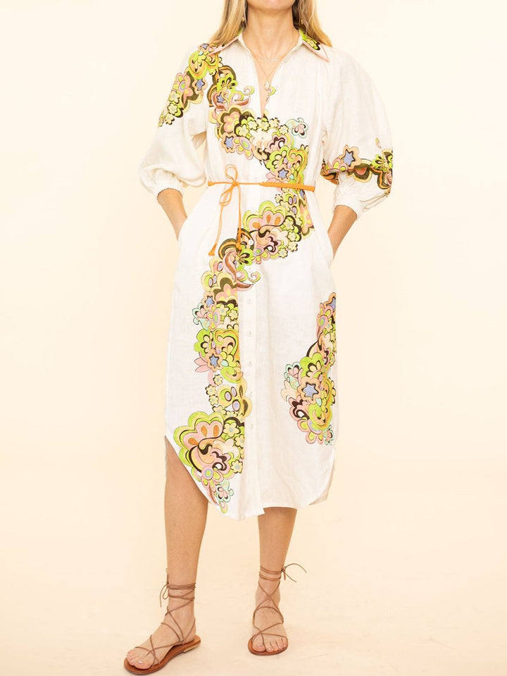 Viki - Robe à imprimé floral et dentelle