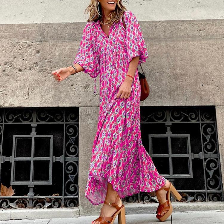 Lari - Robe maxi décontractée à imprimé floral