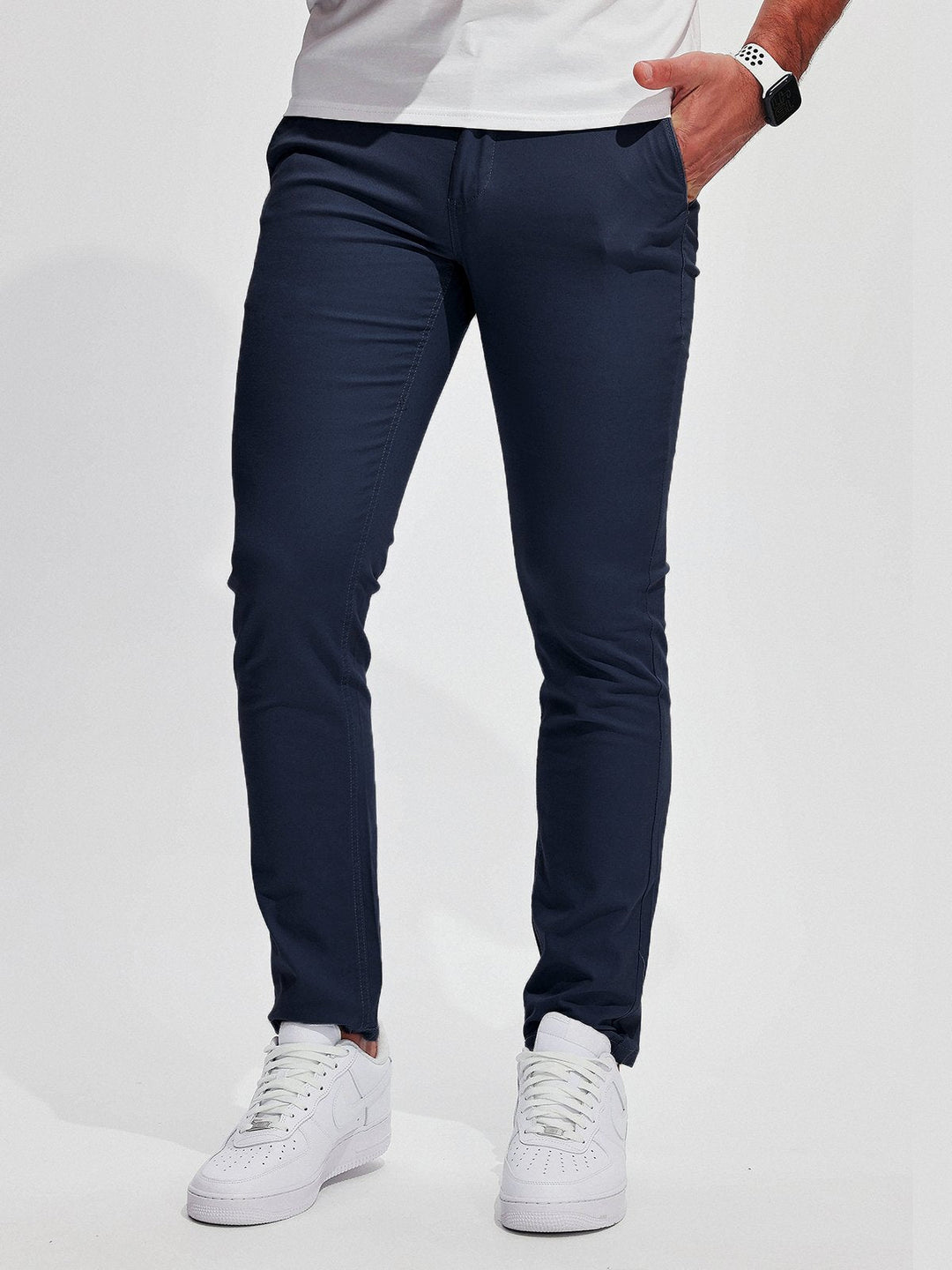 Pantalon chino pour homme de haute qualité, extensible, en coton mélangé facile d'entretien