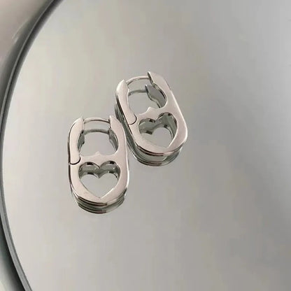 Boucles d'oreilles cœur en acier inoxydable