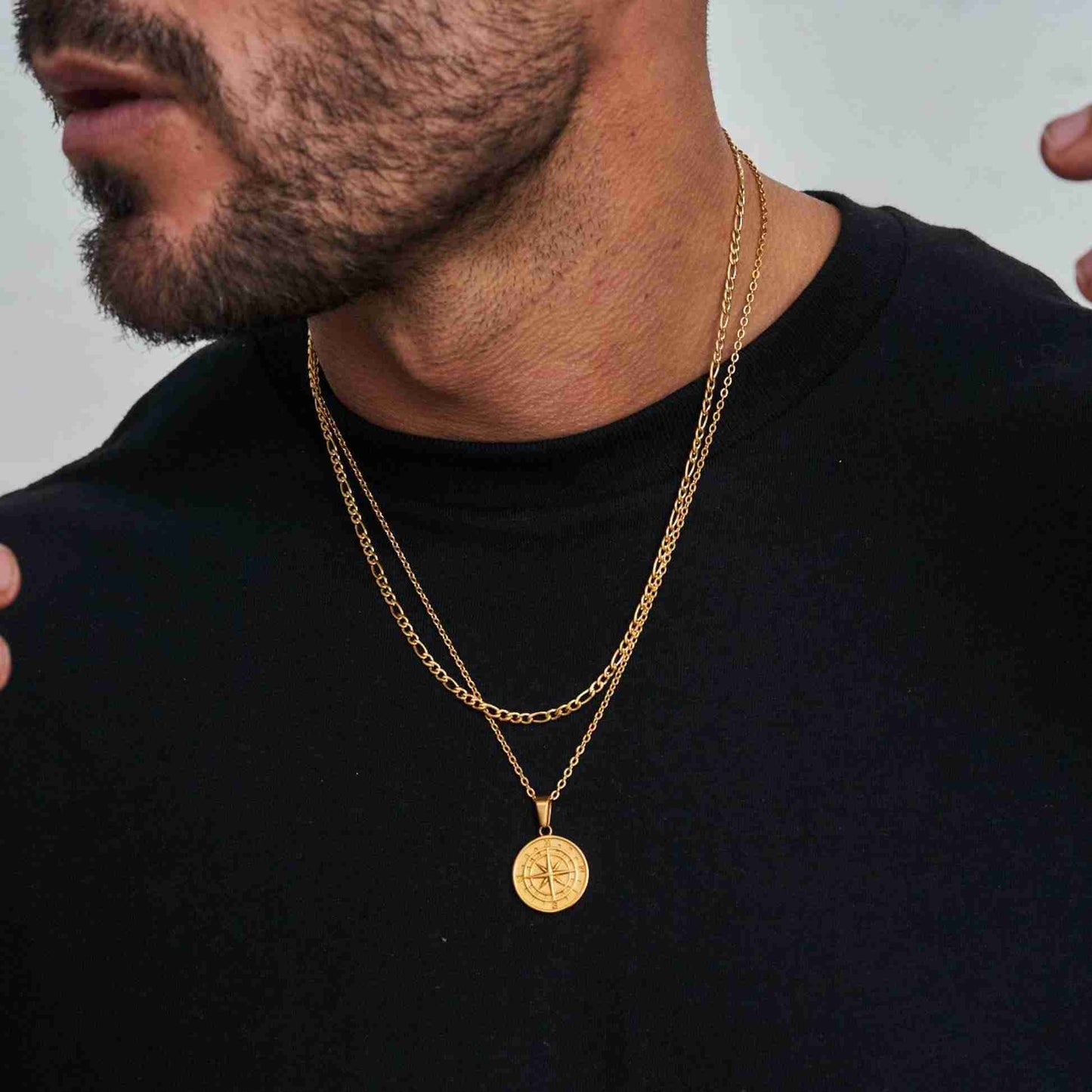 Collier pour homme avec pendentif boussole - Adrien