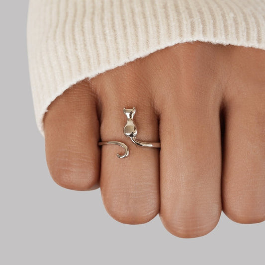Bague en argent "Midnight Cat"