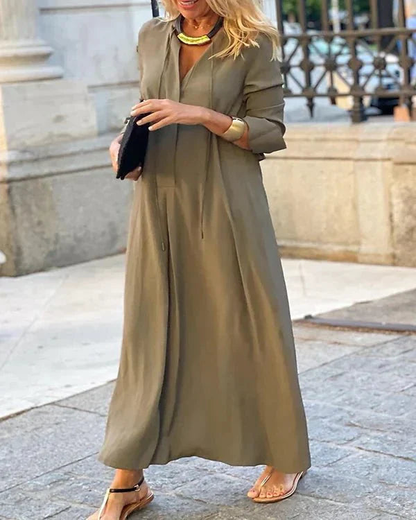 Ilva - Robe d'automne stylée à manches longues