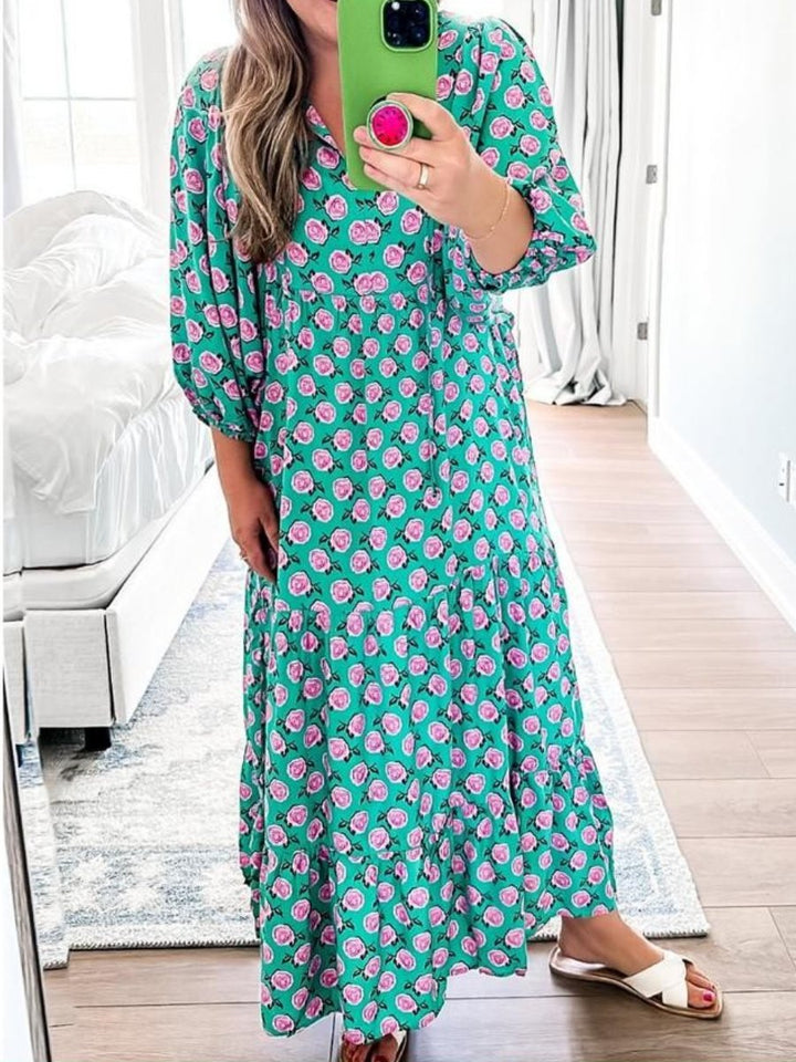 Lari - Robe maxi décontractée à imprimé floral