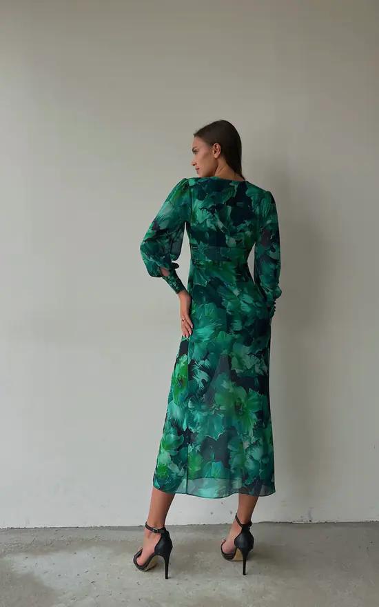 Samara - Robe midi vert émeraude