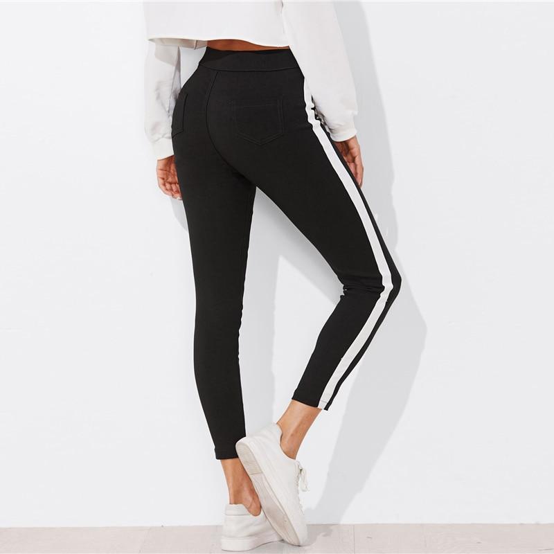 Zuri - Panel rayures pantalon skinny leg