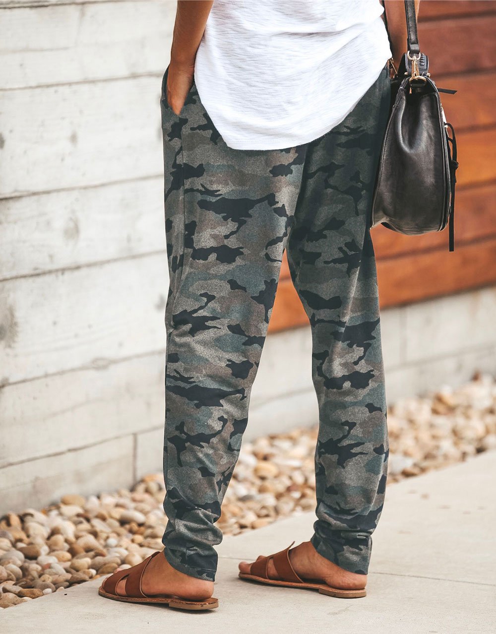 Alex - Pantalon de harem à motif camouflage avec entrejambe basse