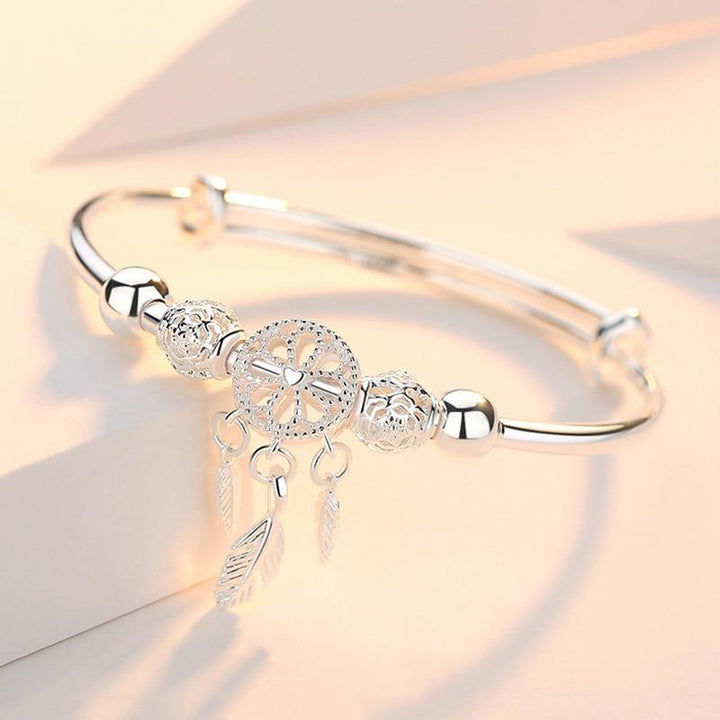 Bracelet rigide avec pendentif rêve et détails sculptés - Ismena