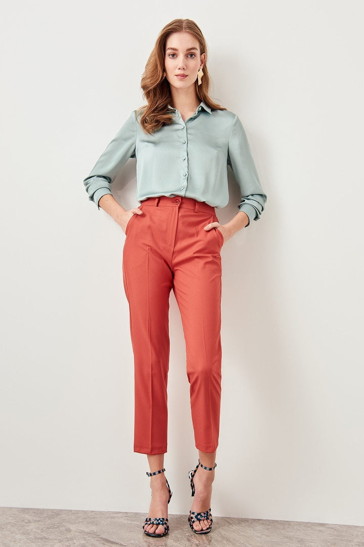 Alinda - Pantalon droit classique à taille haute