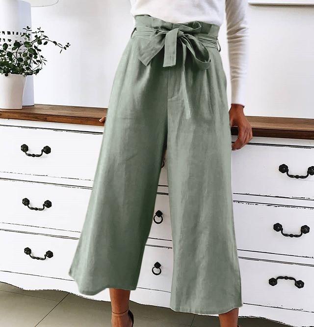 Haley - Pantalon taille haute à jambes larges