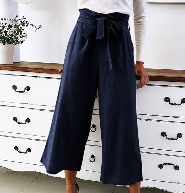 Haley - Pantalon taille haute à jambes larges