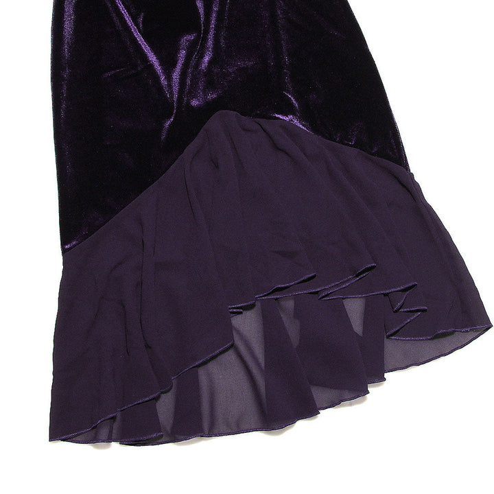 Clara - Mini robe en velours très décolletée avec empiècements en maille