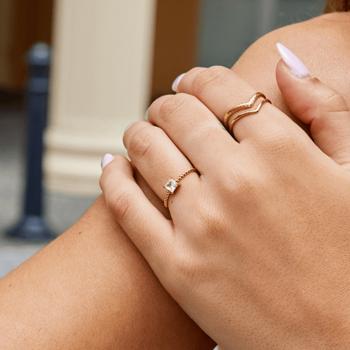 Bague torsadée en cristal Sofia
