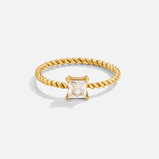 Bague torsadée en cristal Sofia