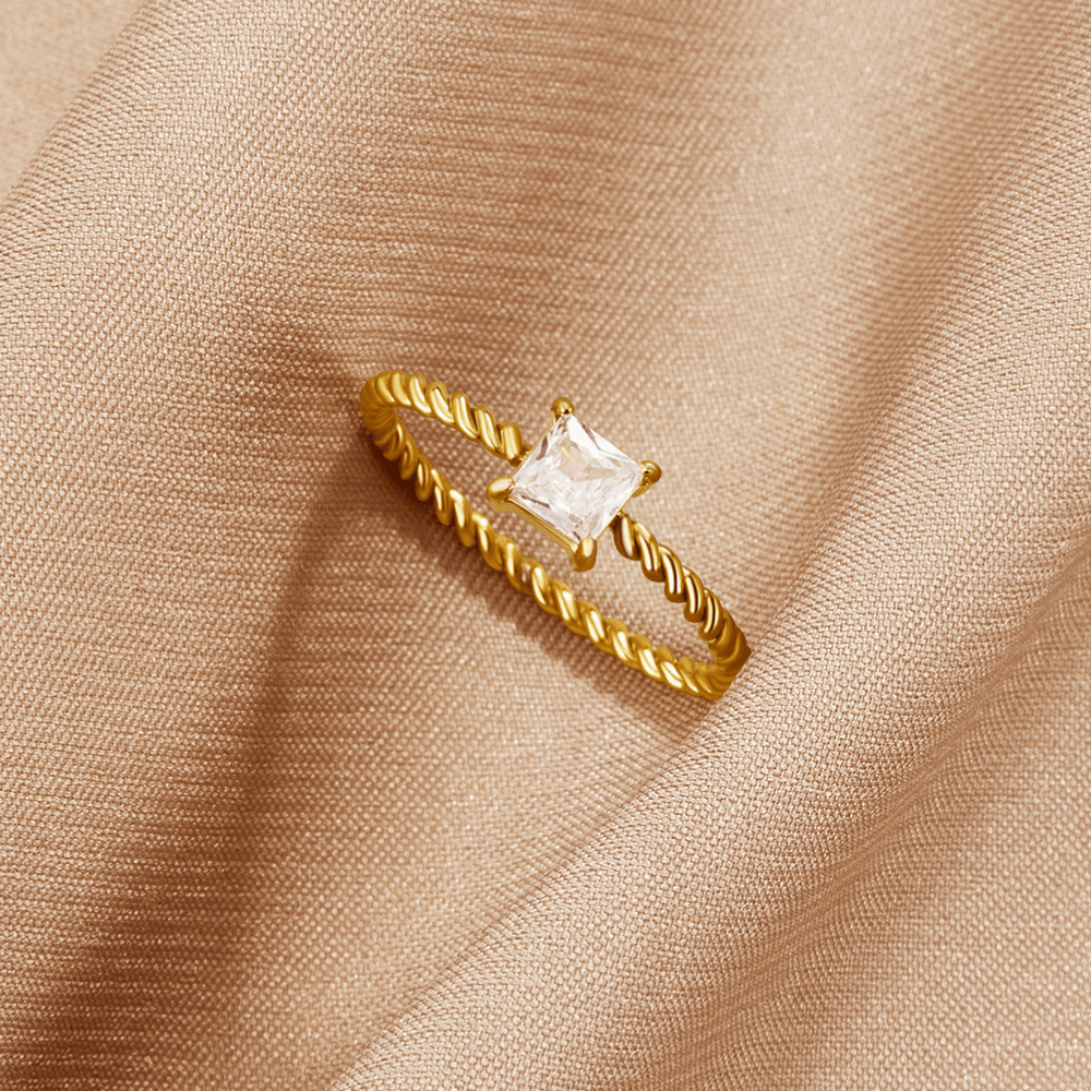 Bague torsadée en cristal Sofia