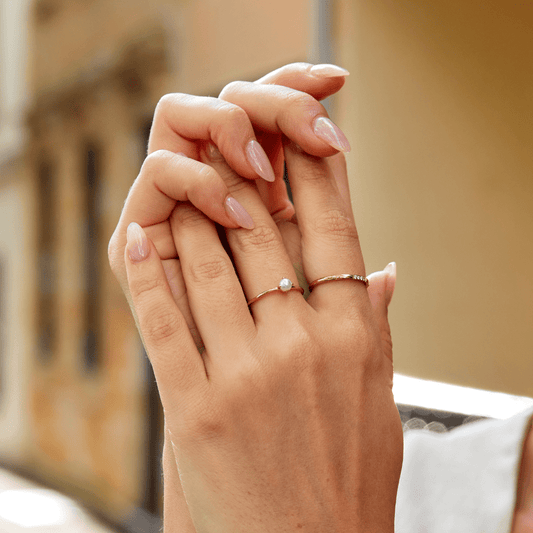 Bague solitaire en perles Uma