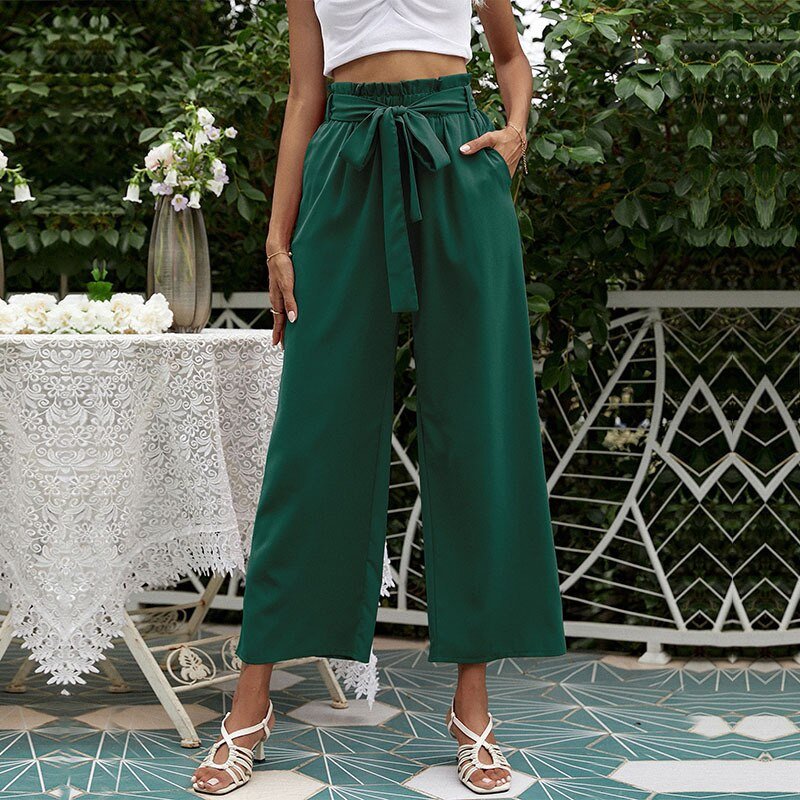 Tasha - Pantalon raccourci avec ceinture disponible en plusieurs couleurs