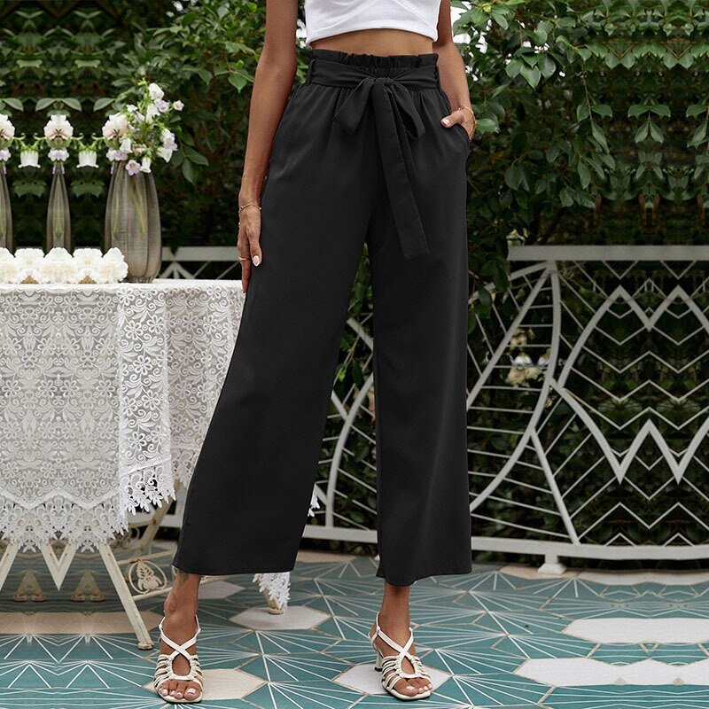 Tasha - Pantalon raccourci avec ceinture disponible en plusieurs couleurs