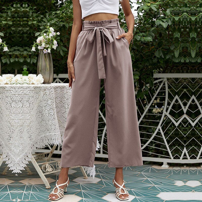 Tasha - Pantalon raccourci avec ceinture disponible en plusieurs couleurs