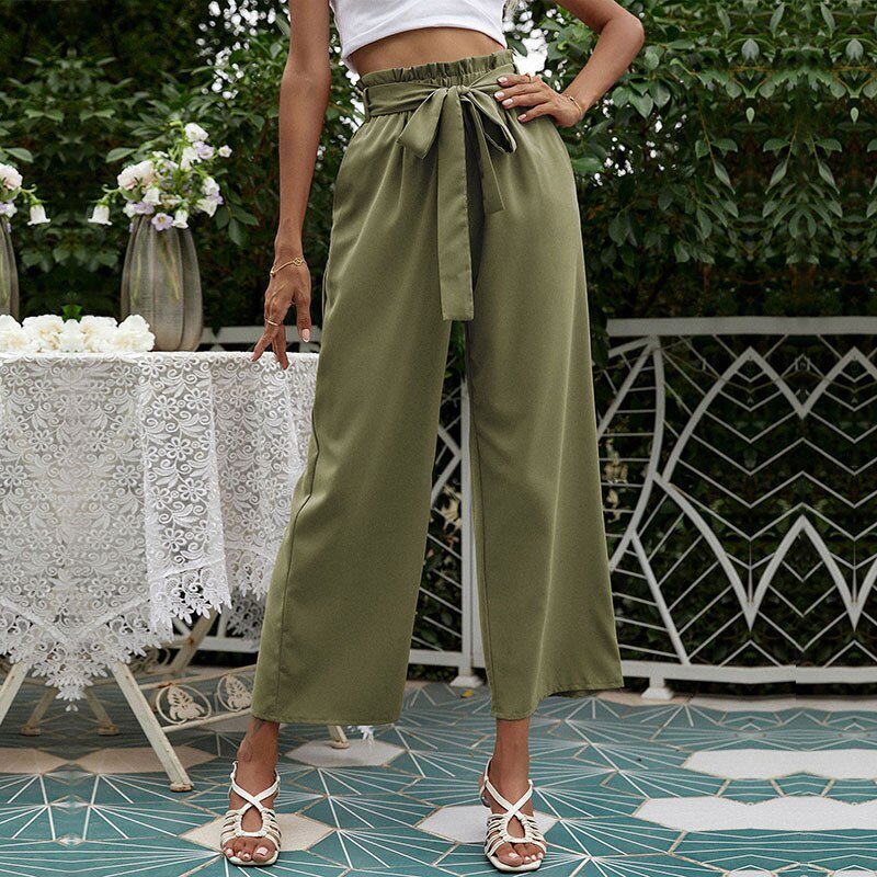 Tasha - Pantalon raccourci avec ceinture disponible en plusieurs couleurs