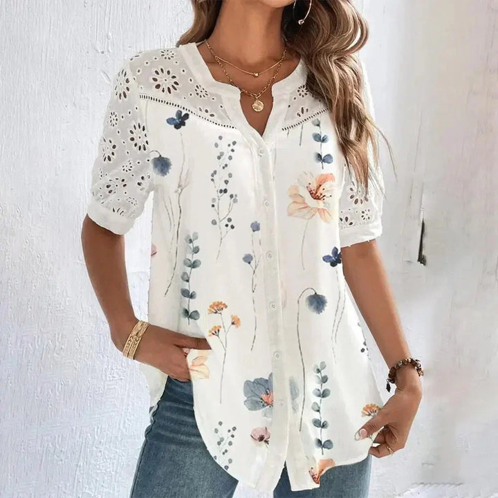 Tanja - Blouse en dentelle avec manches courtes