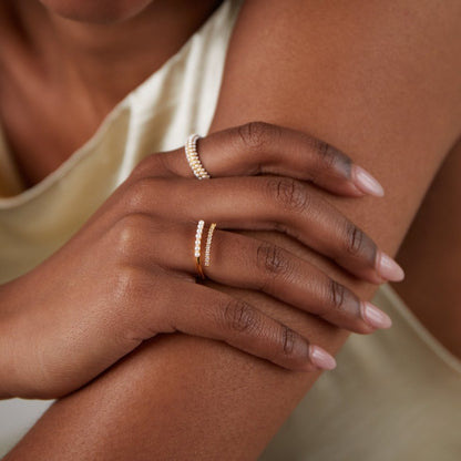 Bague Wrap Me en perles et cristaux